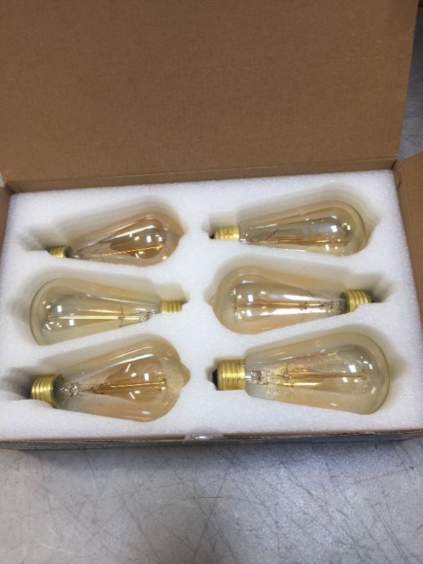 Photo 3 of Beilf Incandescent Vintage Edison Light Bulbs 40 Watt ST21(ST64), Warm White 2000K, E26 Edison Bulbs, Carbon Filament Squirrel Cage, 160 Lumens, Amber Glass, Dimmable Vintage Light Bulbs, 6 Pack
