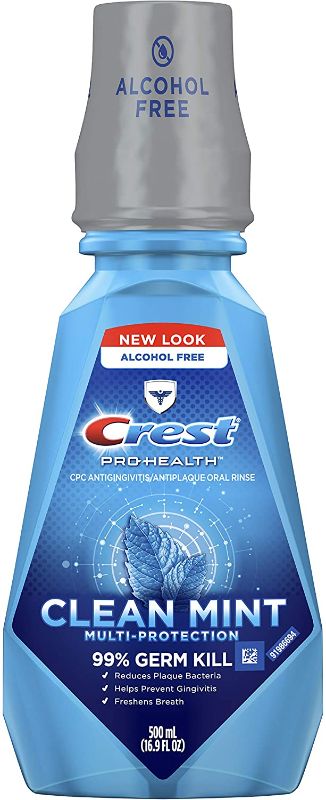 Photo 1 of 4 PACK - Crest Pro-Health Mouthwash, Alcohol Free, Clean Mint Multi-Protection, 500 mL (16.9 fl oz)