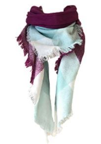 Photo 1 of Wander Agio Womens Warm Long Shawl Winter Wraps Large Scarves Knit Cashmere Feel Plaid Triangle Scarf