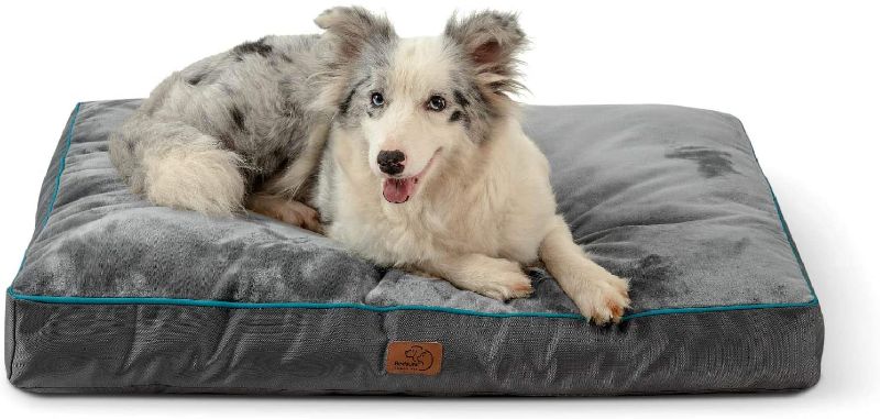 Photo 1 of Bedsure Waterproof Dog Beds for Large Dogs - Up to 75lbs Large Dog Bed with Washable Cover, Pet Bed Mat Pillows, Grey