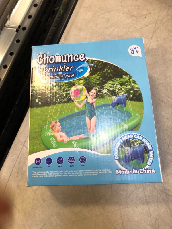 Photo 2 of Chomunce Splash Pad for Kids Inflatable Sprinkler Pool Outdoor Water Toys for Kid Ages 4-8 Summer Swimming Outside 3-in-1 Upgraded Spray Mat Birthday Gifts for 1 2 3 4 5 6 7 Years Old Boys and Girls
