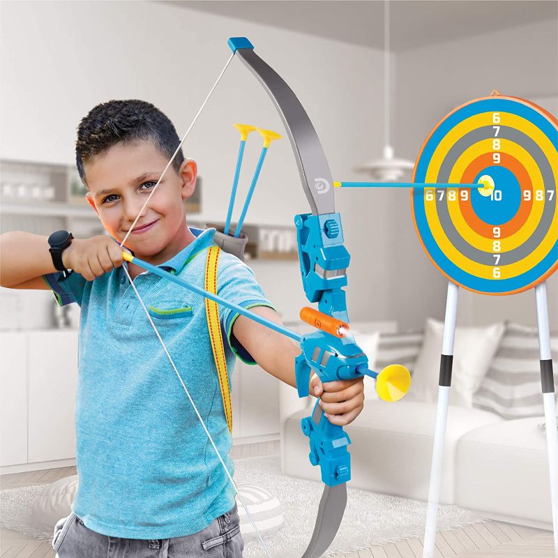 Photo 1 of Discovery Kids Bullseye Outdoor Archery Set with LED Target Light-Up Toy Night/Day Activity Includes 4 Arrows, Quiver with Strap, 1 Bow for Ages 6+ and Older