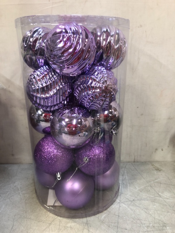 Photo 2 of XmasExp 20ct Christmas Balls Ornaments - Shatterproof Large Hanging Ball Decorative Xmas Balls for Holiday Wedding Party Xmas Tree Decoration(3.15"/80mm, Light Purple)
