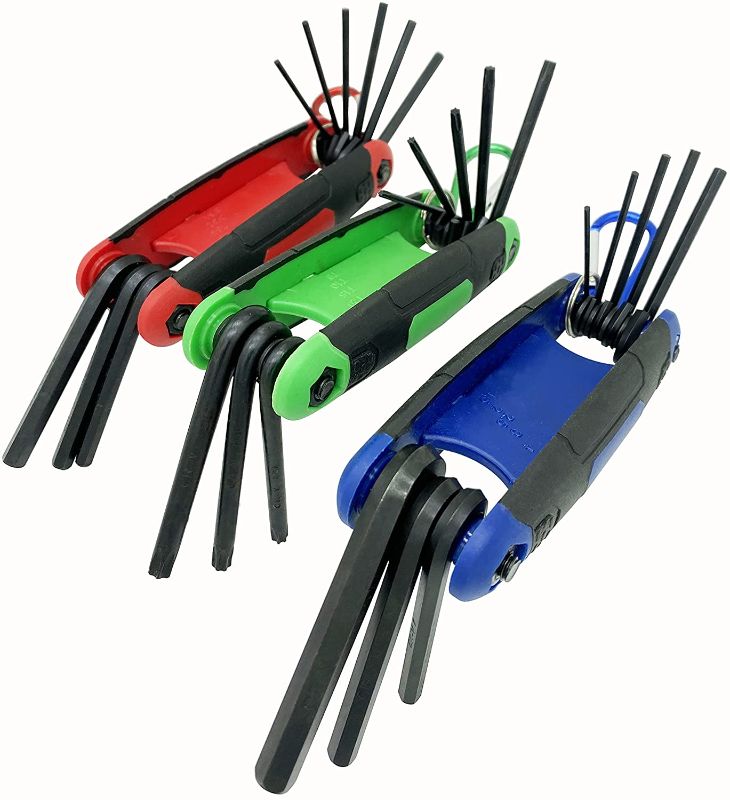 Photo 1 of 3 Pack 25 Piece Folding Hex Key Set Allen Wrench Set with SAE, Metric and Torx Allen Wrenches for Basic Home Repair and General Applications
