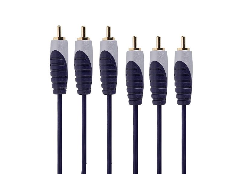 Photo 1 of Soundeluxe, Audio & Video RCA Interconnect Cable, 3 Male to Male RCA Conductors for Home Theater, DVDs, Blu-ray and Other Audiophile Stereo Audio/Composite Video Devices, 3 Ft. Length
