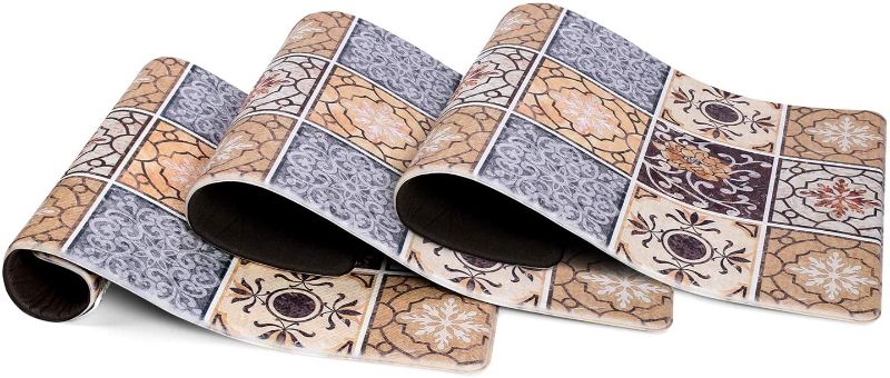 Photo 1 of 3 Pack Kitchen Rug, Floor Comfort Mat Standing Mat 17x30 in Thick Memory Foam Area Rugs for Kitchen Home Office Desk Ergonomically Engineered PVC Rug Non-Slip (Brown, 17" 30"+17" 30"+17" 30")
