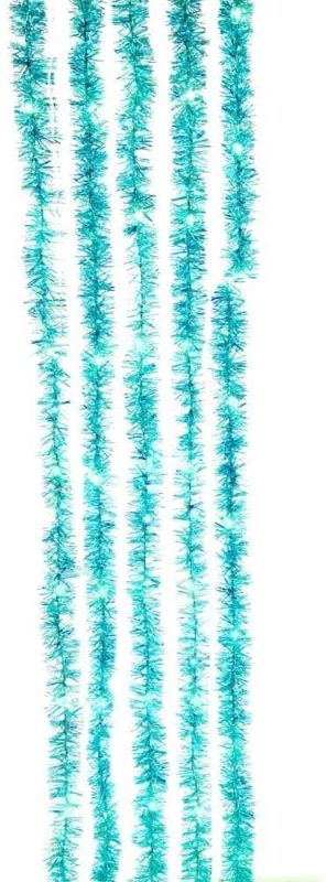 Photo 1 of Kurt S. Adler Kurt Adler 6.5-Foot Teal Iridescent Tinsel Cascade Novelty Light Set, Multi
