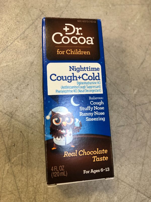 Photo 2 of  Dr. Cocoa Cough and Cold Nighttime Medication, 4 Fluid Ounce exp - 06/2022