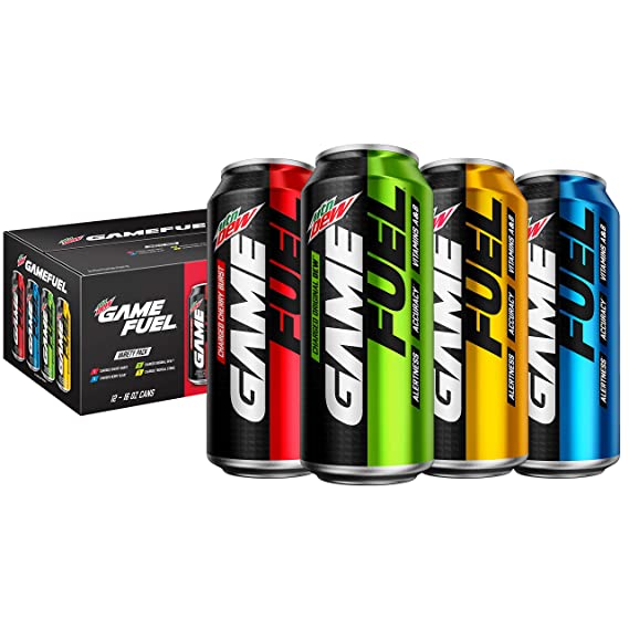 Photo 1 of (12 Cans) MTN DEW GAME FUEL, 4 Flavor Variety Pack, 16 fl oz ---EXP 04/20/2022