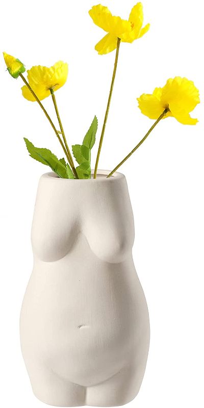 Photo 1 of Yuccasly Body Flower Vase, Ceramic Minimalist Vase Decorative Flower Vase, Flower Arrangement Creative Vase,Gold Style Vase for Home Office Decoration Party and Gift
