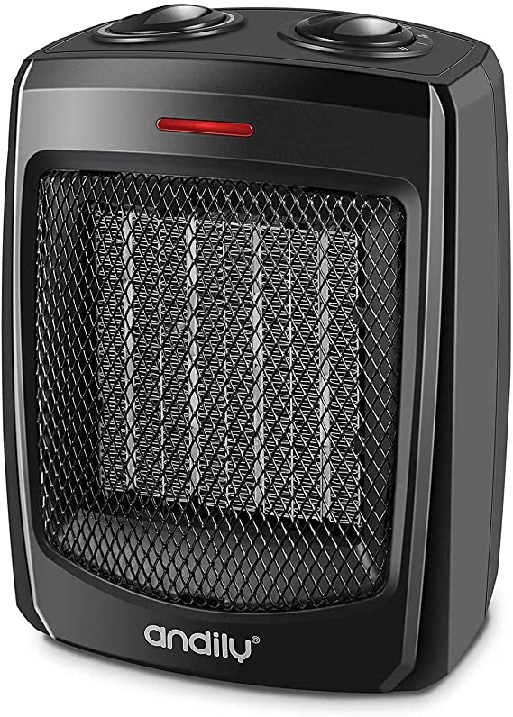 Photo 3 of andily Space Heater Electric Heater for Home and Office Ceramic Small Heater with Thermostat, 750W/1500W… -- OPEN BOX BUT NEW 
