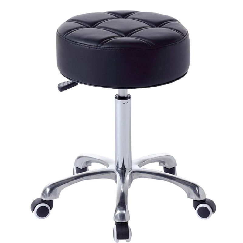 Photo 1 of FRNIAMC Rolling Salon Stool- with Wider Comfy Round Seat- Height Adjustable Swivel Heavy-Duty Chair with Wheels for Medical Salon Esthetician Artist Studio and Home Office Use(Black)
