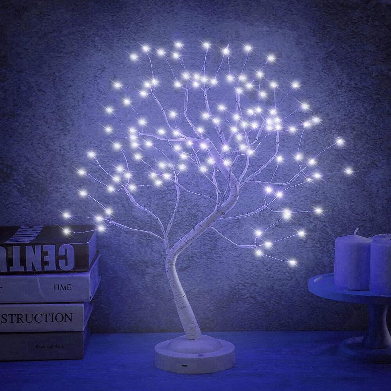 Photo 1 of 20'' LED Birch Tree Light,108L Bonsai Tree Lamp,Fairy Light Tree with 8 Modes & 6 Hrs Timer,Artificial Tree with Lights USB & Battery...
