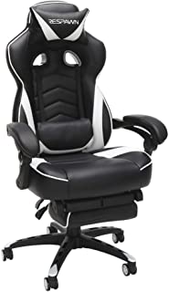 Photo 1 of RESPAWN 110 Racing Style Gaming Chair, Reclining Ergonomic Chair with Footrest, in White (RSP-110-WHT)