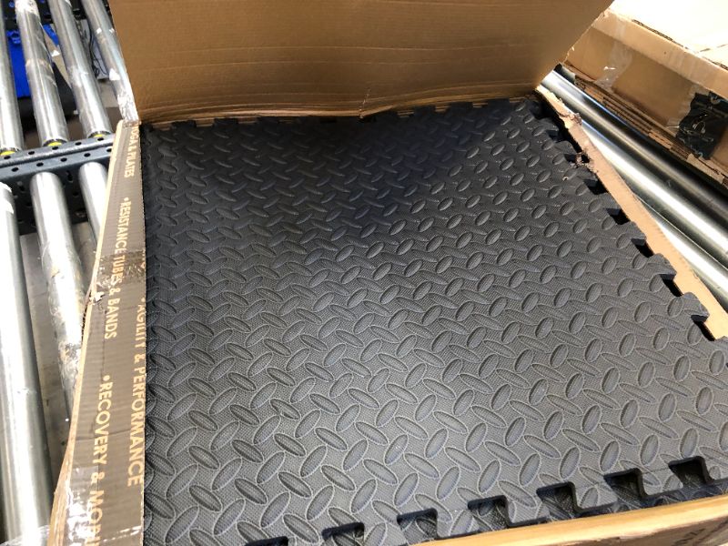 Photo 2 of Amazon Basics Foam Interlocking Exercise Gym Floor Mat Tiles - Pack of 6