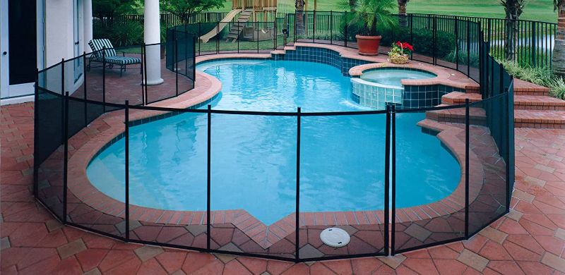 Photo 1 of Pool Fence DIY by Life Saver Fencing Section Kit, 4 x 12-Feet, Black
