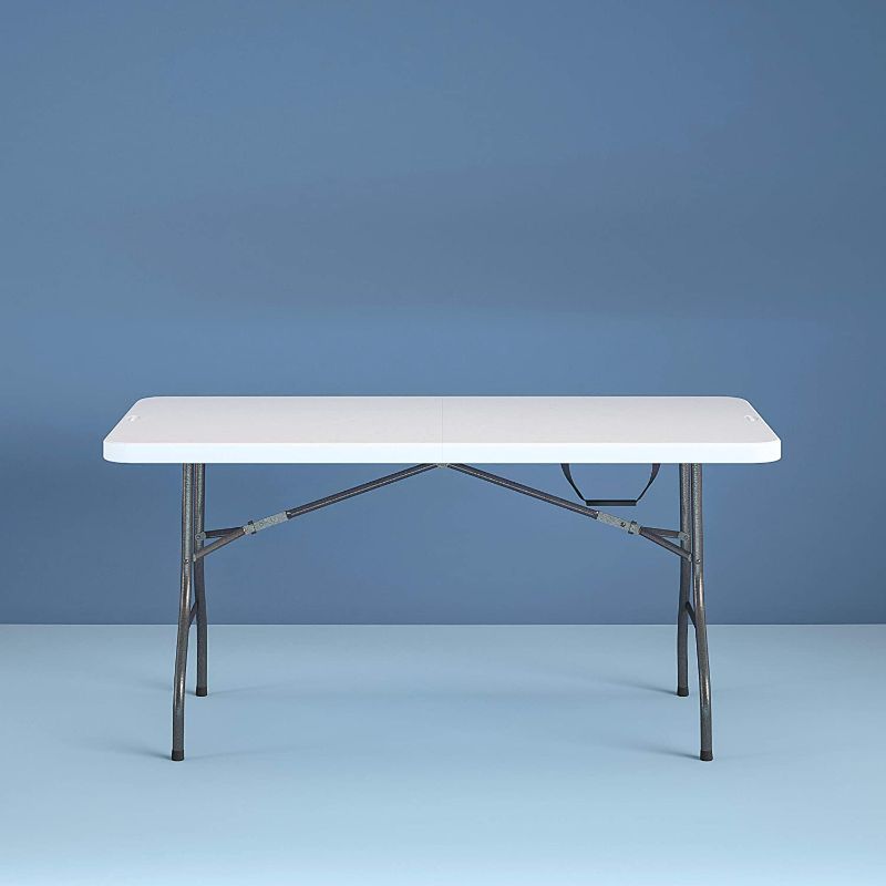 Photo 1 of  6 Foot Centerfold Folding Table, White
