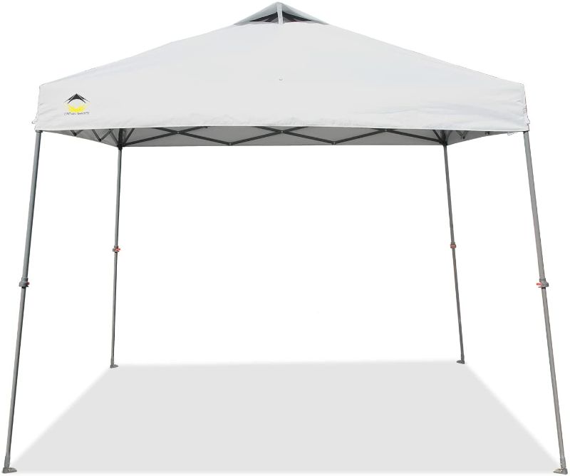 Photo 1 of CROWN SHADES Canopy Tent 11x11 Pop-up Canopy Easy Up Beach Canopy Outdoor Shade Bonus Wheeled Bag,Stake and Ropes,White
