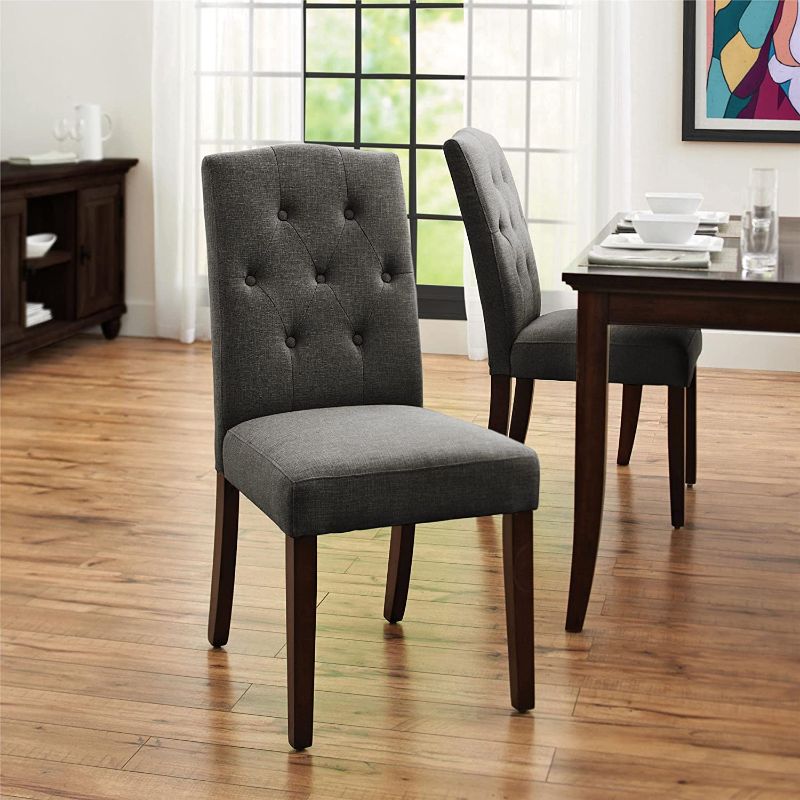 Photo 1 of Dorel Living Claudio Tufted, Upholstered Living Room Furniture, Gray Dining Chair
