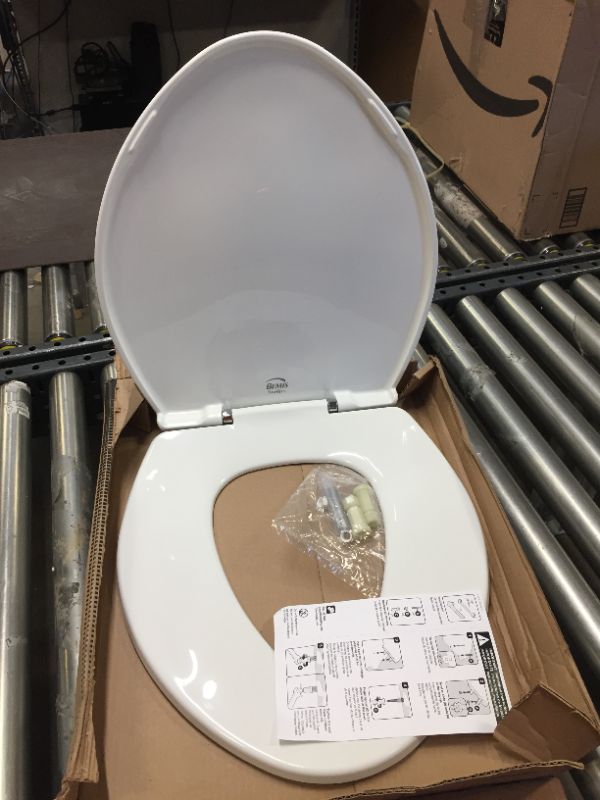 Photo 2 of Bemis 1000CPT Paramont Plastic Elongated Toilet Seat, White
