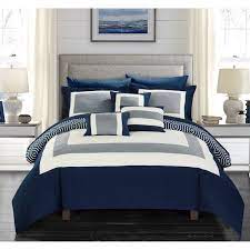 Photo 1 of Chic Home Heldin Comforter Set 10 Piece - Navy - Size: King
