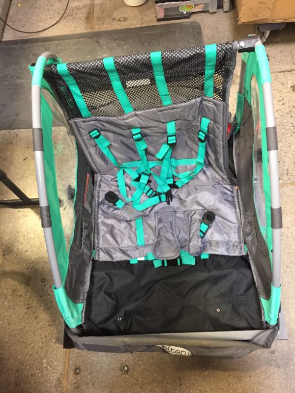 Photo 1 of Instep Quick-N-EZ Double Tow Behind Bike Trailer for Toddlers, Kids, Converts to Stroller, Jogger, 2-in-1 Canopy, Universal Bicycle Coupler, Folding Frame, Multiple Colors
