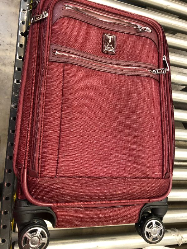 Photo 2 of  Travelpro Platinum Elite Softside Expandable Spinner Wheel Luggage, Bordeaux, Checked-Medium 25-Inch
