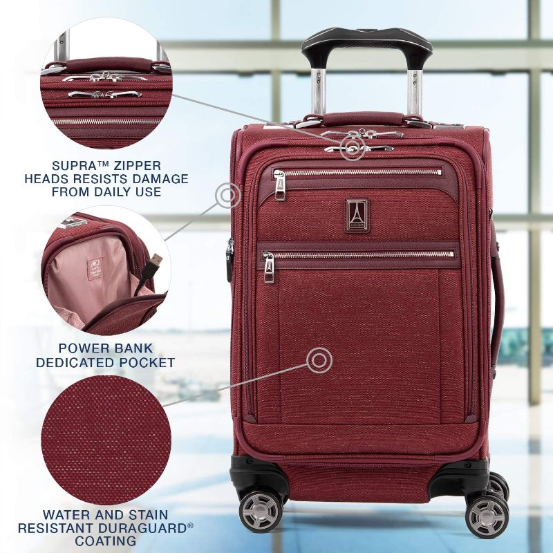 Photo 1 of  Travelpro Platinum Elite Softside Expandable Spinner Wheel Luggage, Bordeaux, Checked-Medium 25-Inch
