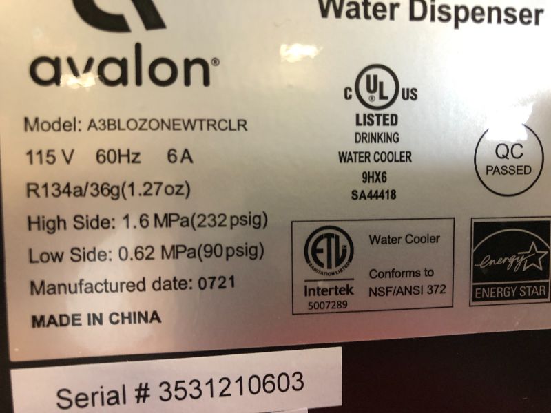 Photo 7 of Avalon Limited Edition Self Cleaning Water Cooler Water Dispenser 3 Temperature