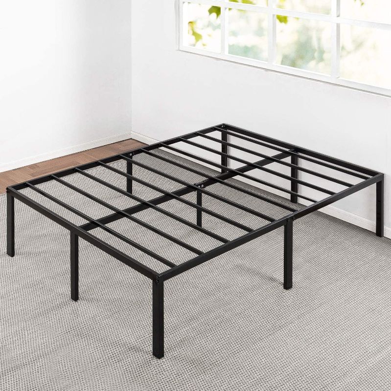 Photo 1 of Best Price -Mattress 18 Inch Metal Platform Bed, Heavy Duty Steel Slats, No Box Spring Needed, Easy Assembly, Black, Queen
