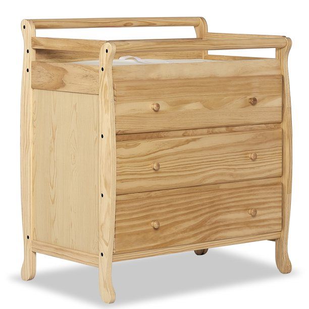 Photo 1 of Dream On Me Liberty 3-Drawer Changing Table with Pad, Natural
