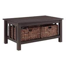 Photo 1 of Walker Edison Storage Coffee Table with Totes