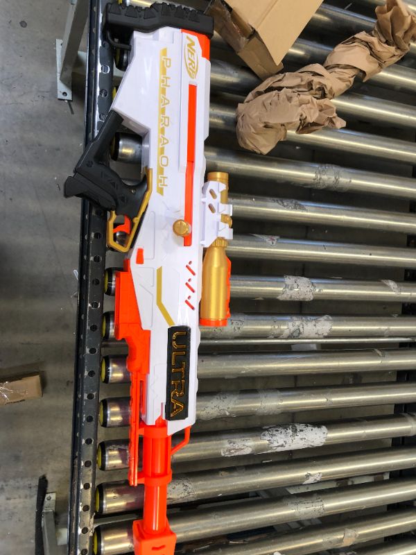 Photo 1 of NERF Ultra Pharaoh Blaster with Premium Gold Accents, 10-Dart Clip