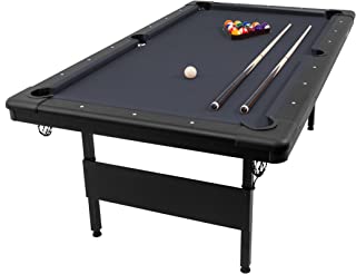 Photo 1 of GoSports 6ft or 7ft Billiards Table - Portable Pool Table - Includes Full Set of Balls, 2 Cue Sticks, Chalk, and Felt Brush; Choose Your Size and Color