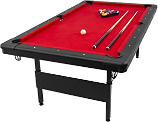 Photo 1 of GoSports 6ft or 7ft Billiards Table - Portable Pool Table - Includes Full Set of Balls, 2 Cue Sticks, Chalk, and Felt Brush