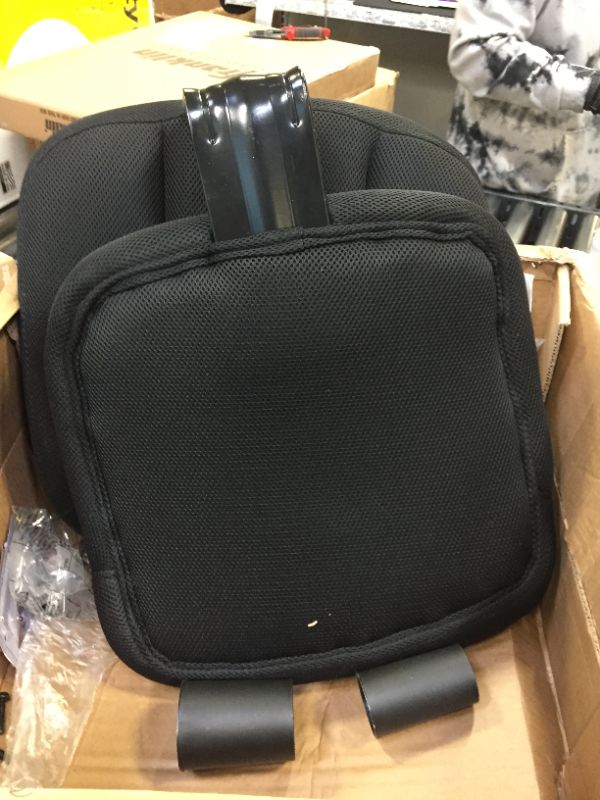 Photo 1 of Amazon Basics Upholstered, Low-Back, Adjustable, Swivel Office Desk Chair, Black
