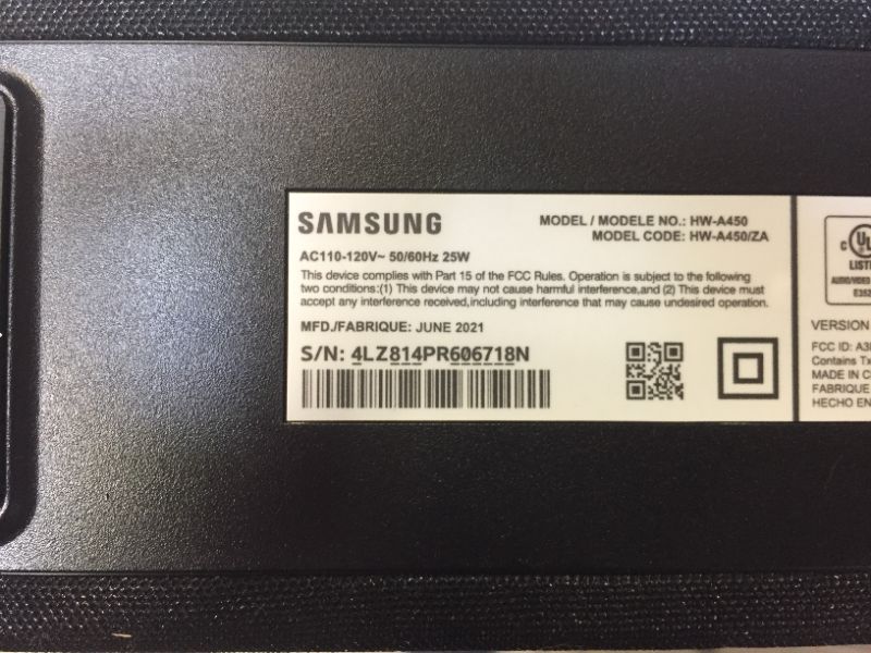 Photo 8 of Samsung HW-A450/ZA 2.1ch Soundbar with Dolby Audio (2021) , Black
