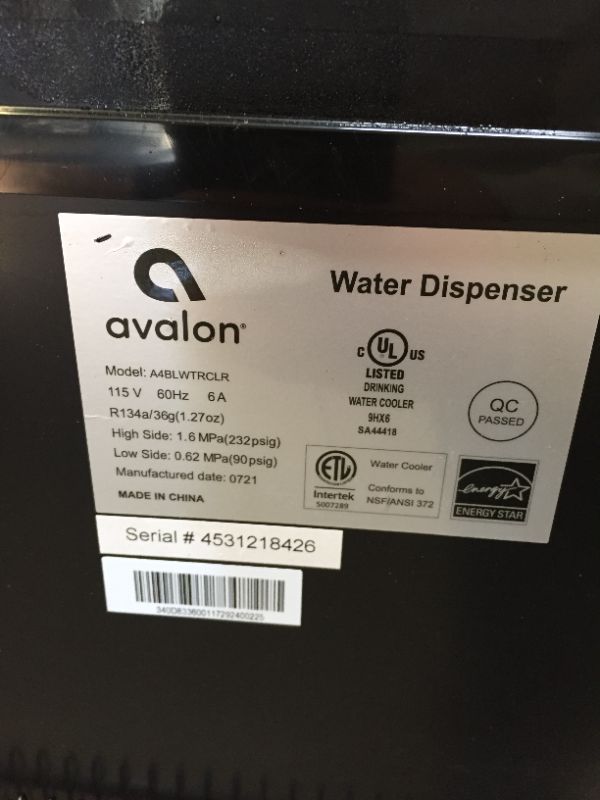 Photo 2 of Avalon Bottom Loading Water Cooler Water Dispenser with BioGuard- 3 Temperature Settings - Hot, Cold & Room Water, Durable Stainless Steel Construction, Anti-Microbial Coating- UL/Energy Star Approved
