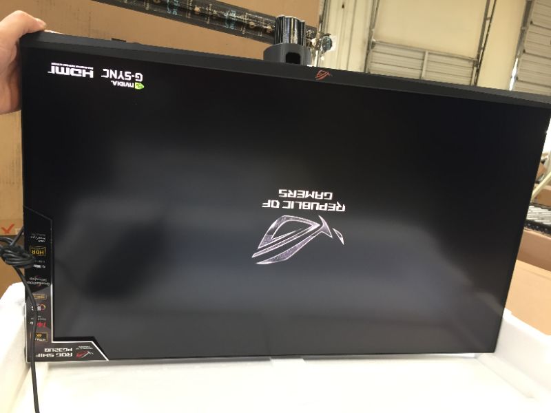 Photo 4 of ASUS ROG Swift PG32UQ 32” 4K HDR 144Hz DSC HDMI 2.1 Gaming Monitor, UHD (3840 x 2160), IPS, 1ms, G-SYNC Compatible, Extreme Low Motion Blur Sync, Eye Care, DisplayPort, USB, DisplayHDR 600