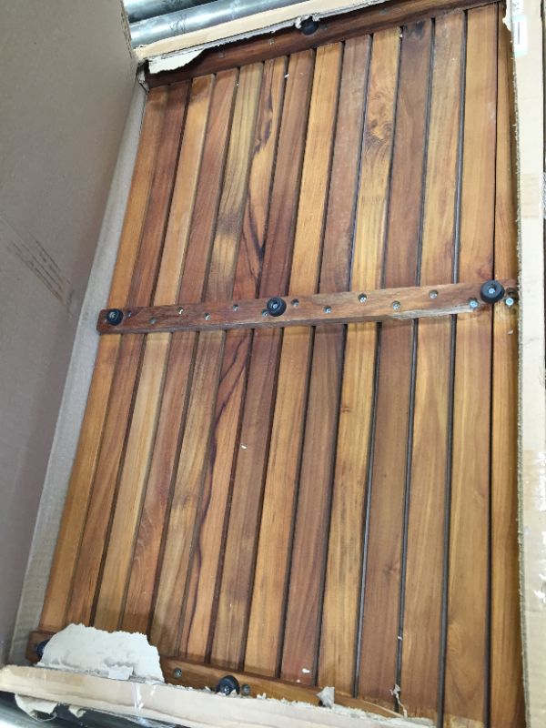 Photo 4 of Bare Decor Zen Spa Shower or Door Mat in Solid Teak Wood and Oiled Finish