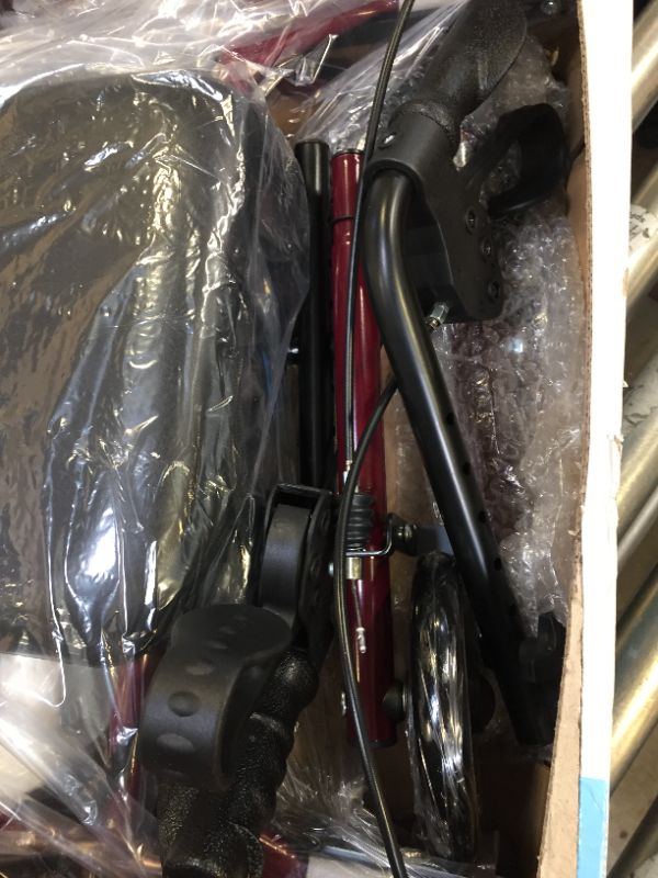 Photo 3 of Medline Steel Rollator Walker Burgundy 350 lbs Capacity