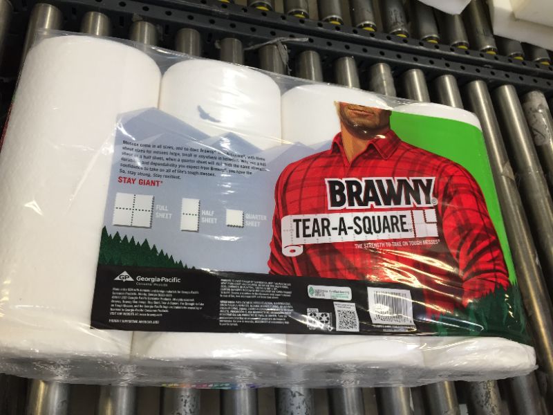 Photo 2 of Brawny Paper Towels, Tear-A-Square, 2-Ply - 8 rolls