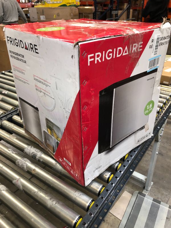 Photo 2 of Frigidaire 1.6 Cu ft. Single Door Compact Refrigerator EFR180, Stainless Steel