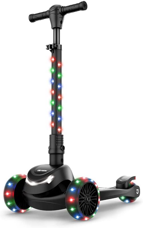 Photo 1 of Jetson Jupiter Mini Kids 3-Wheel Light-Up Kick Scooter | Includes  Lights on Stem & Wheels | 8 Different Light Patterns | Adjustable Handlebar  | Rear Brake | Easy-Folding Mechanism, Ages 3+
