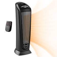 Photo 1 of Lasko 1500W Ceramic Tower Space Heater with Remote, CT22410, Black
