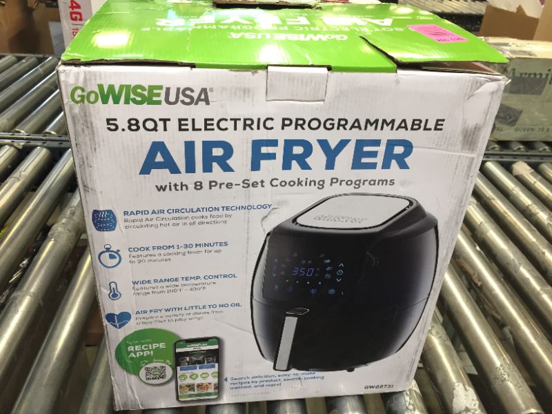 Photo 5 of 8-in-1 5.8 Qt. Black Electric Air Fryer with Recipe Book