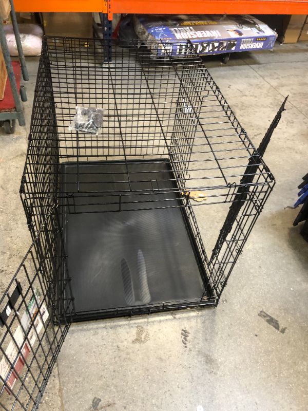 Photo 2 of MidWest Homes Dog Crate Extra Large Double Door Folding Dog Cage Pet Crate w/Divider&Tray,42"
