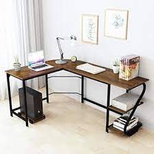 Photo 1 of WeeHom Modern Corner Computer Desk L Shaped Desk with Shelves Reversible Desktop Home Office Laptop Workstation Study Desks
