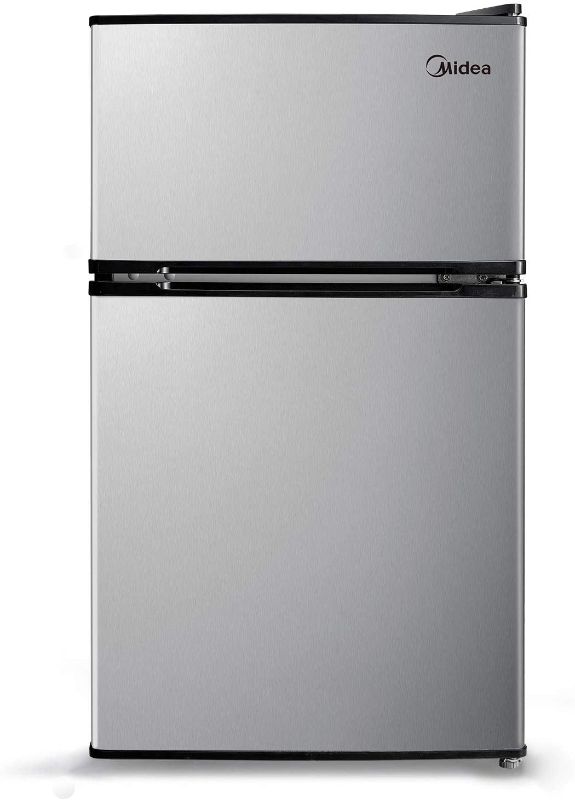 Photo 1 of Midea 3.1 Cu. Ft. Compact Refrigerator, WHD-113FSS1 - Stainless Steel
