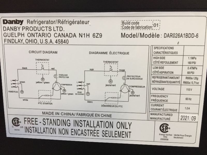 Photo 5 of Danby DAR026A1BDD-6 2.6 Cu.Ft. Mini Fridge, Compact Refrigerator for Bedroom, Office, bar, countertop, E-Star Rated in Black
